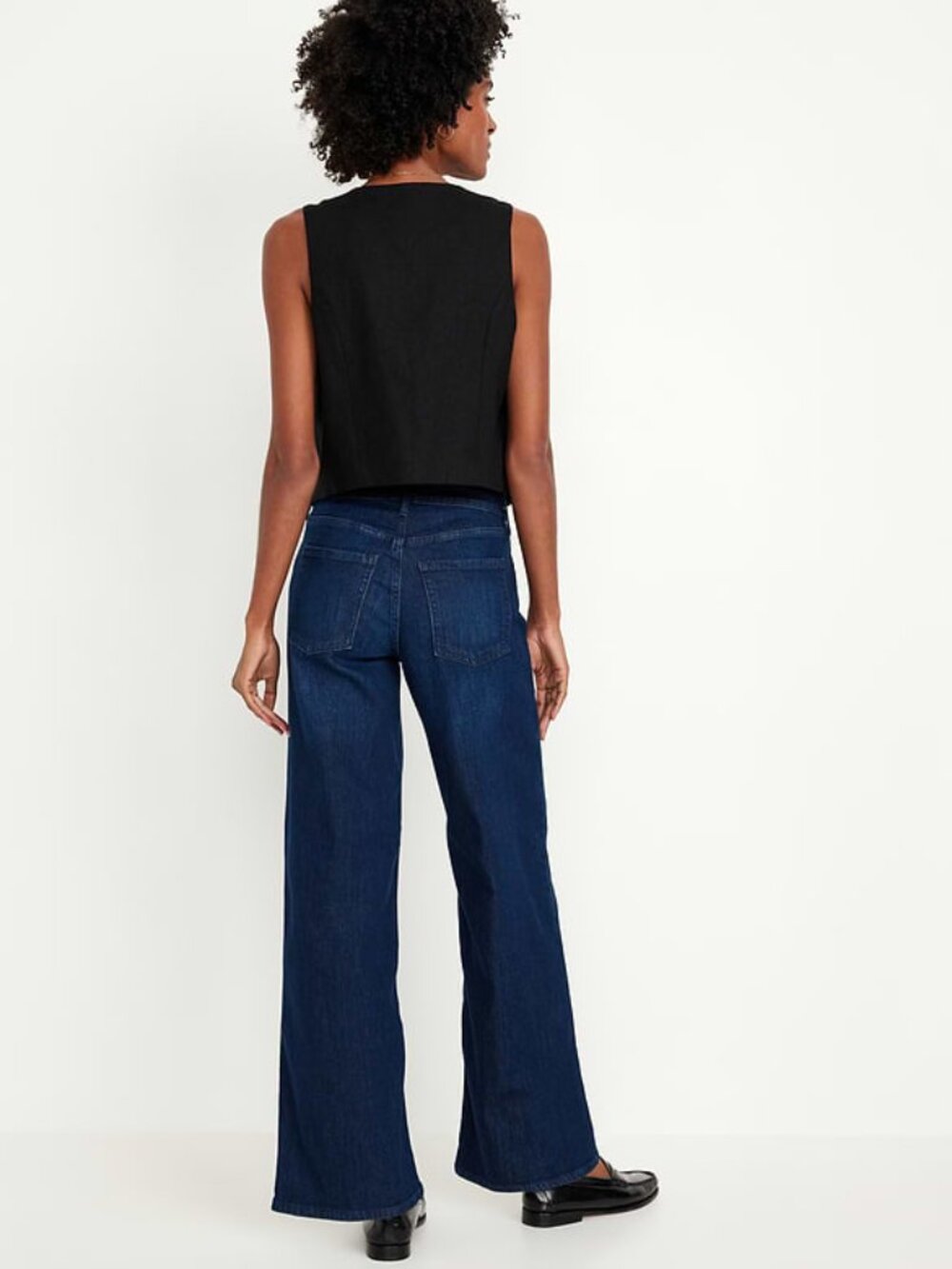 Old Navy High Rise Wow Wide Leg Jeans Size 2 Dark Wash River Shade - Picture 7 of 11